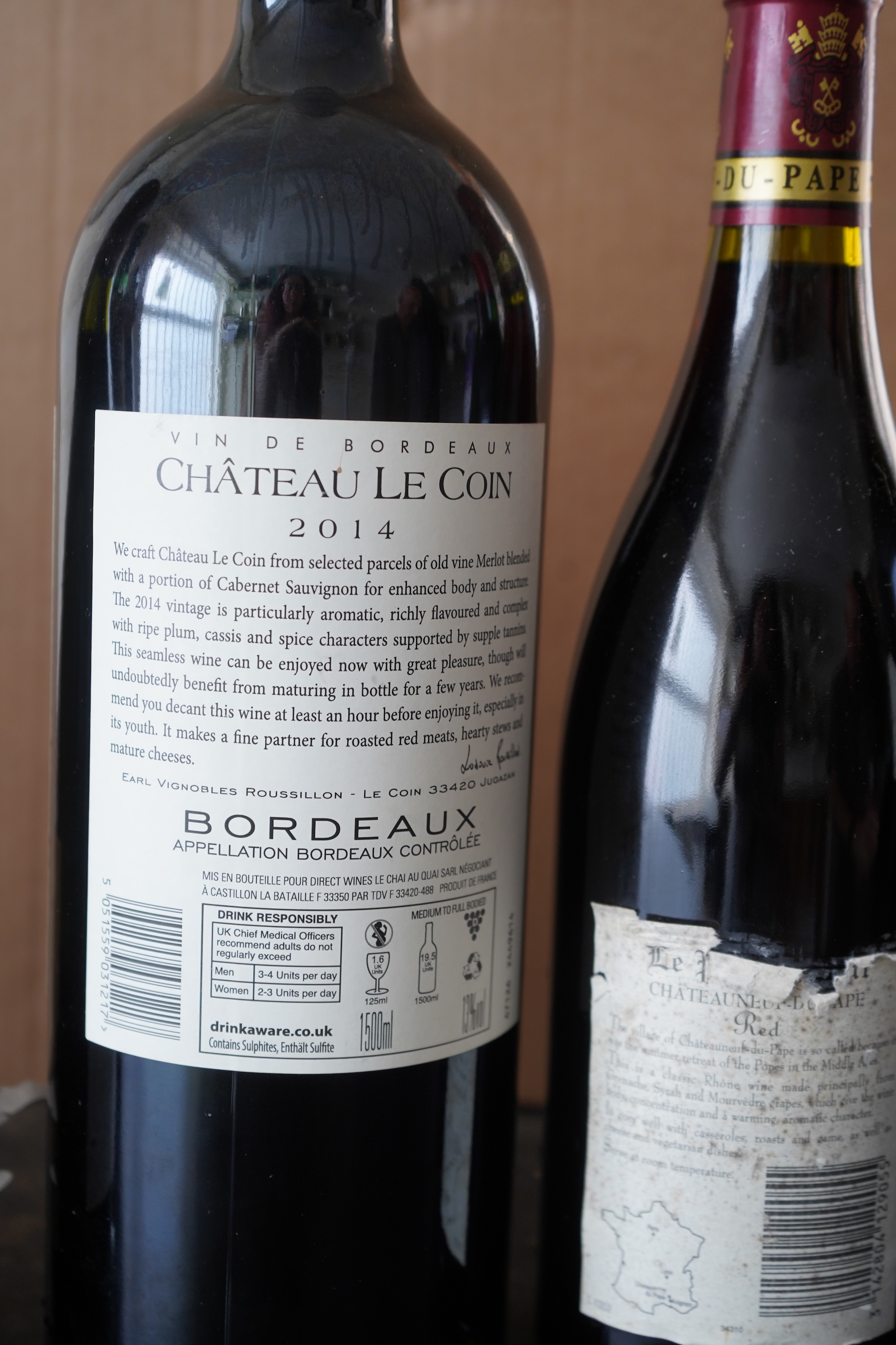A Magnum of 2014 Chateau Le Coin Bordeaux, three bottles of 1998 Gerard Bertrand Cigalus and five others.